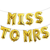 PartyCorp Gold Miss to Mrs. Alphabet/Letter Foil Balloon Banner Decoration Set